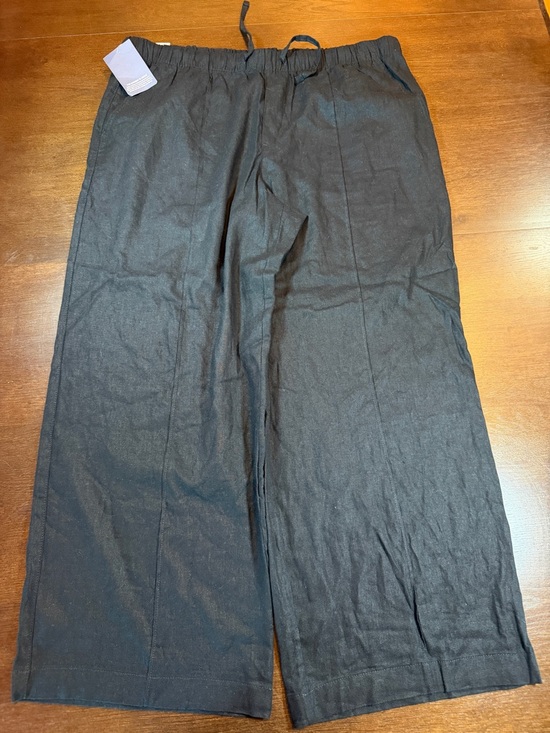 GAP Pants - NWT Gap Black Linen Wide Leg Pull On Pants Women's XXL Quiet Luxury